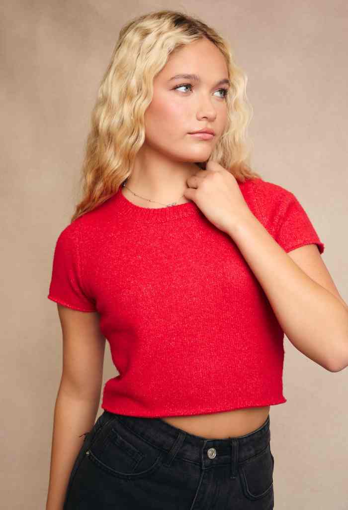 KK Bloom Dew Drop Sweater-Red