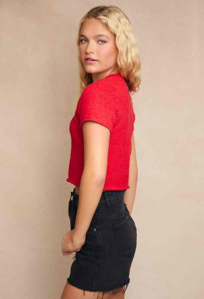 KK Bloom Dew Drop Sweater-Red