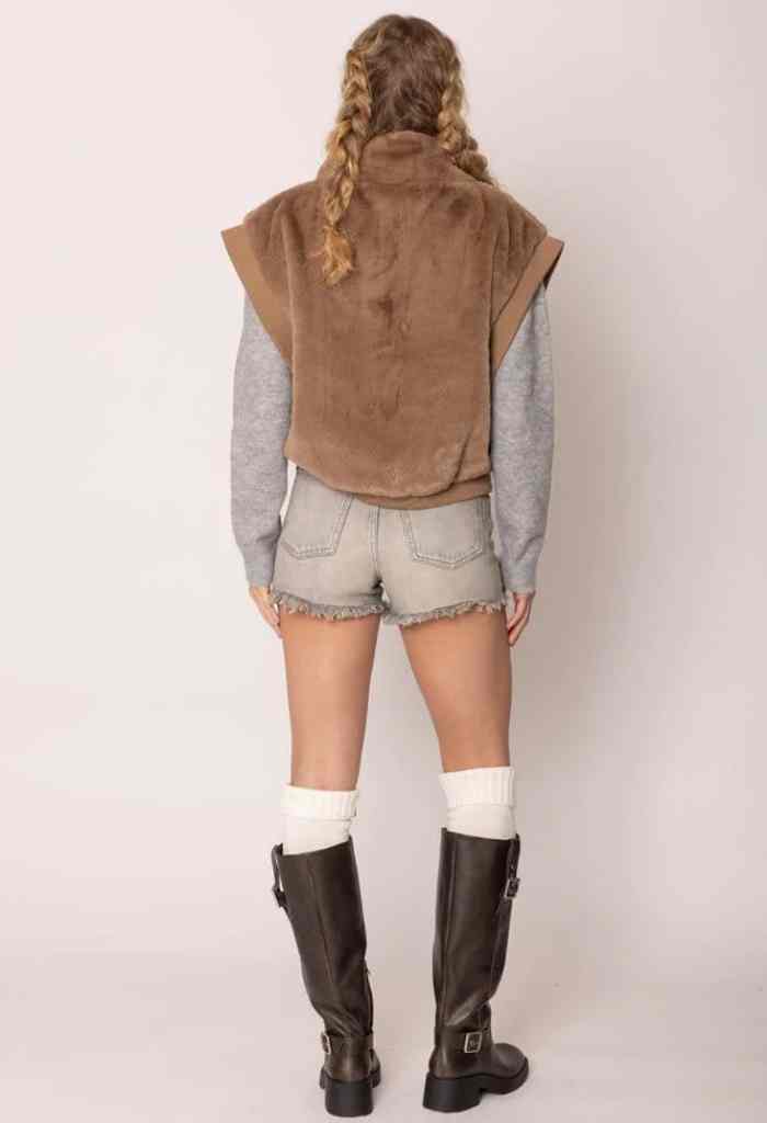 KK Bloom Antonia Faux Fur Bomber Vest