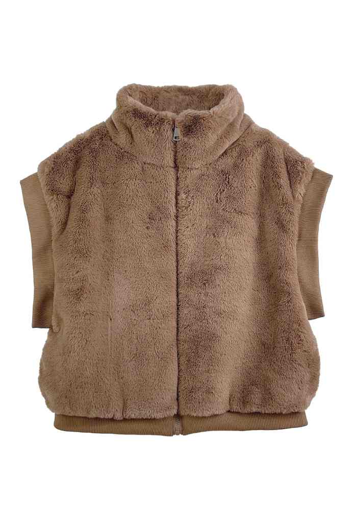 KK Bloom Antonia Faux Fur Bomber Vest