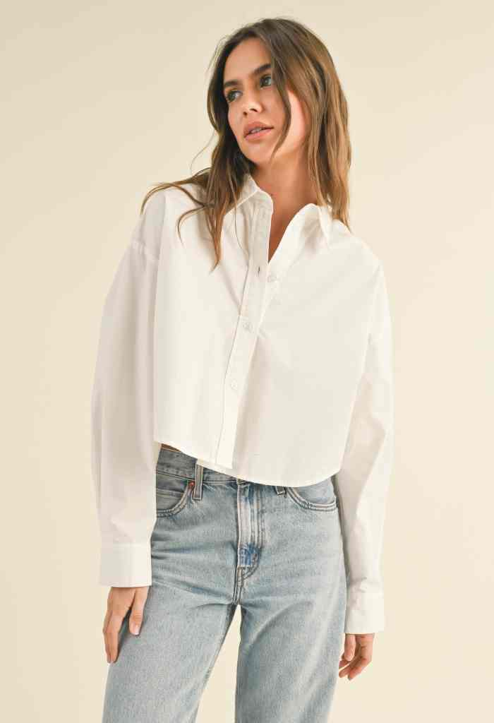 KK Bloom Dylan Cropped Buttondown Shirt