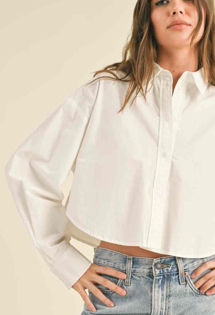 KK Bloom Dylan Cropped Buttondown Shirt