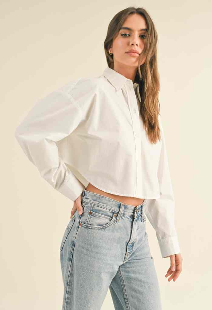 KK Bloom Dylan Cropped Buttondown Shirt