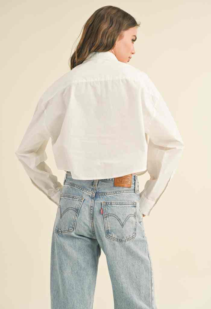 KK Bloom Dylan Cropped Buttondown Shirt