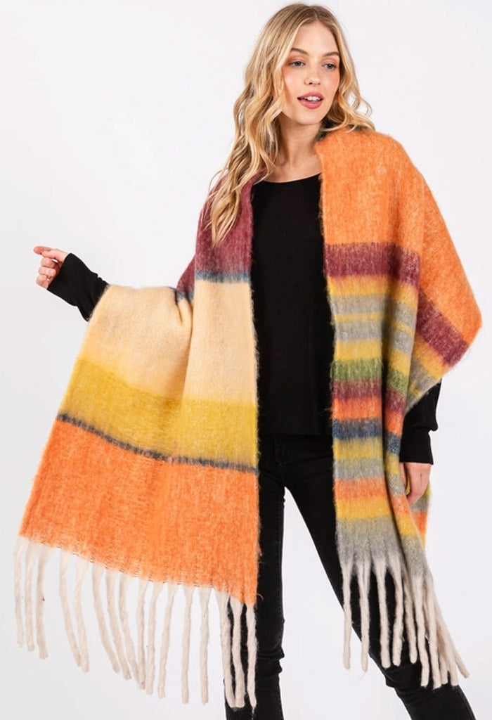 KK Bloom Claudia Stripe Scarf-Orange