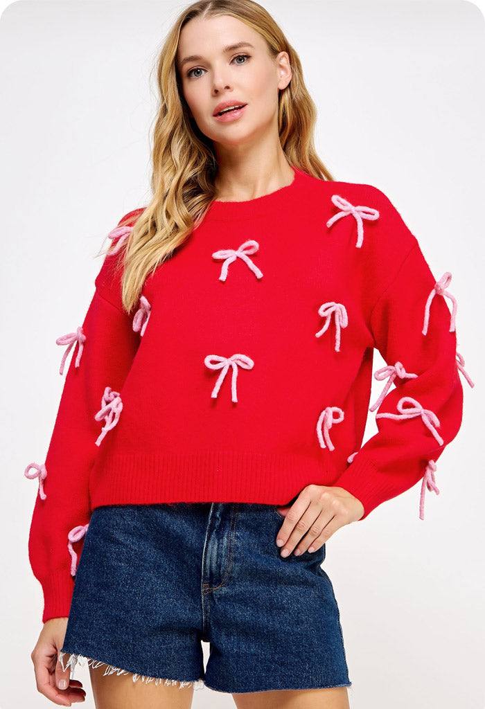 KK Bloom Crush Sweater-Valentine Red