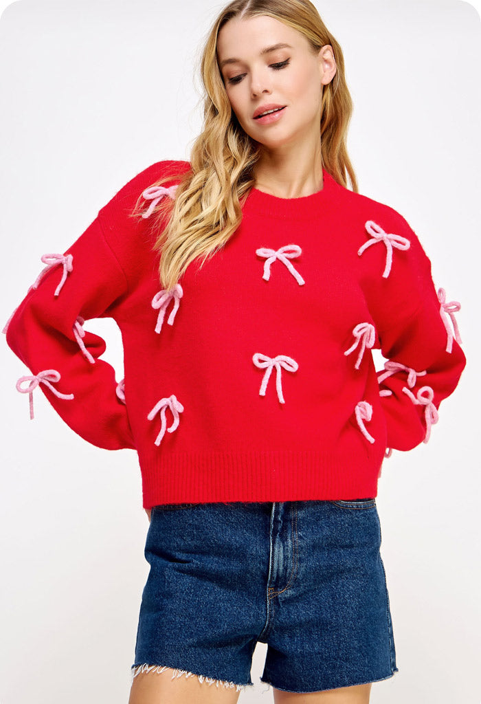 KK Bloom Crush Sweater-Valentine Red