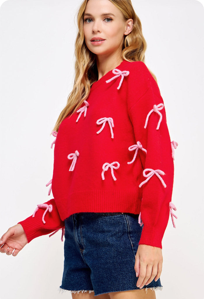 KK Bloom Crush Sweater-Valentine Red