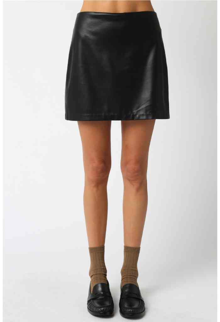 KK Bloom Carrie Faux Leather Mini Skirt