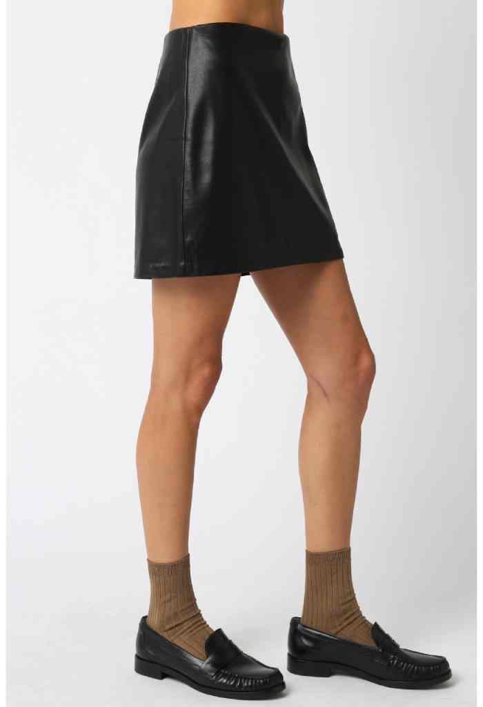 KK Bloom Carrie Faux Leather Mini Skirt