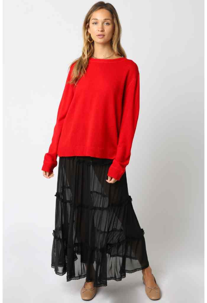 KK Bloom Cloud Sweater-Cherry Red