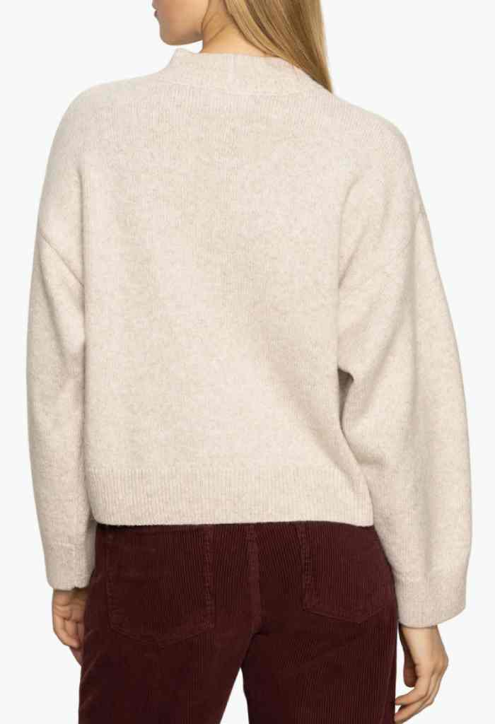 Sanctuary Clothing One Pocket Crew Sweater-Heather Pearl