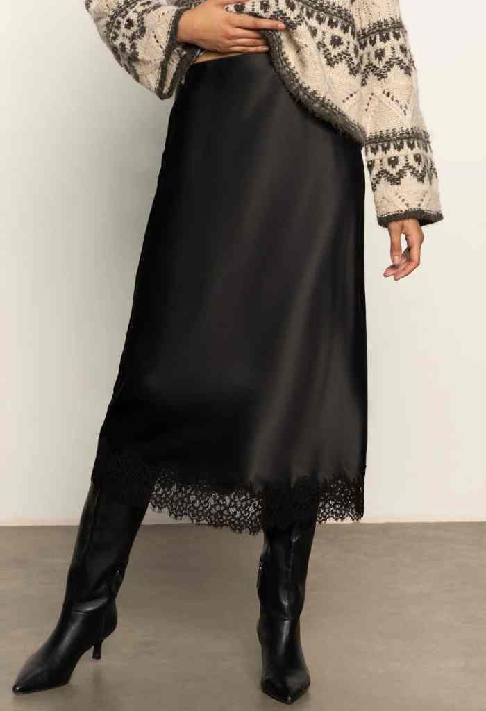 Sanctuary Clothing Slip Skirt With Lace