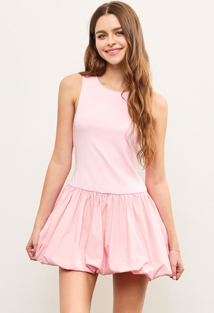 KK Bloom Balloon Hem Dress