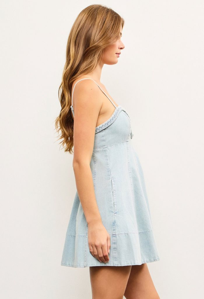 KK Bloom Braided Denim Dress