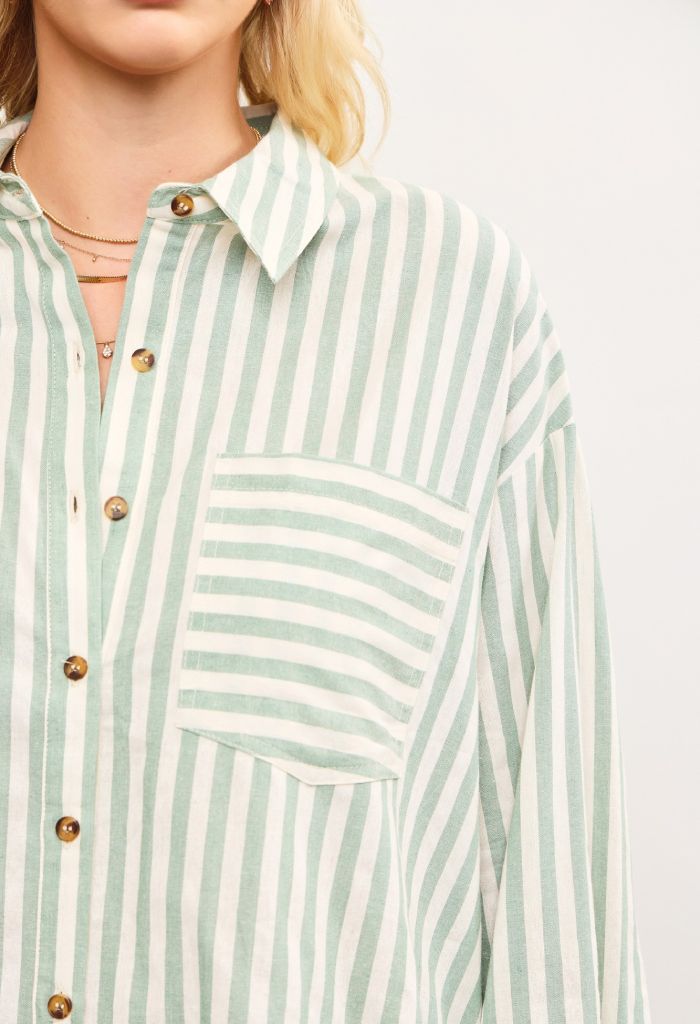 KK Bloom Striped Button Down