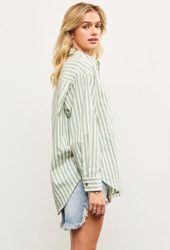 KK Bloom Striped Button Down