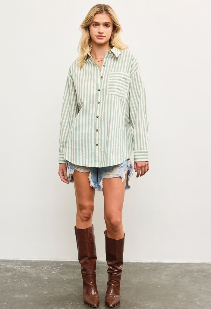 KK Bloom Striped Button Down