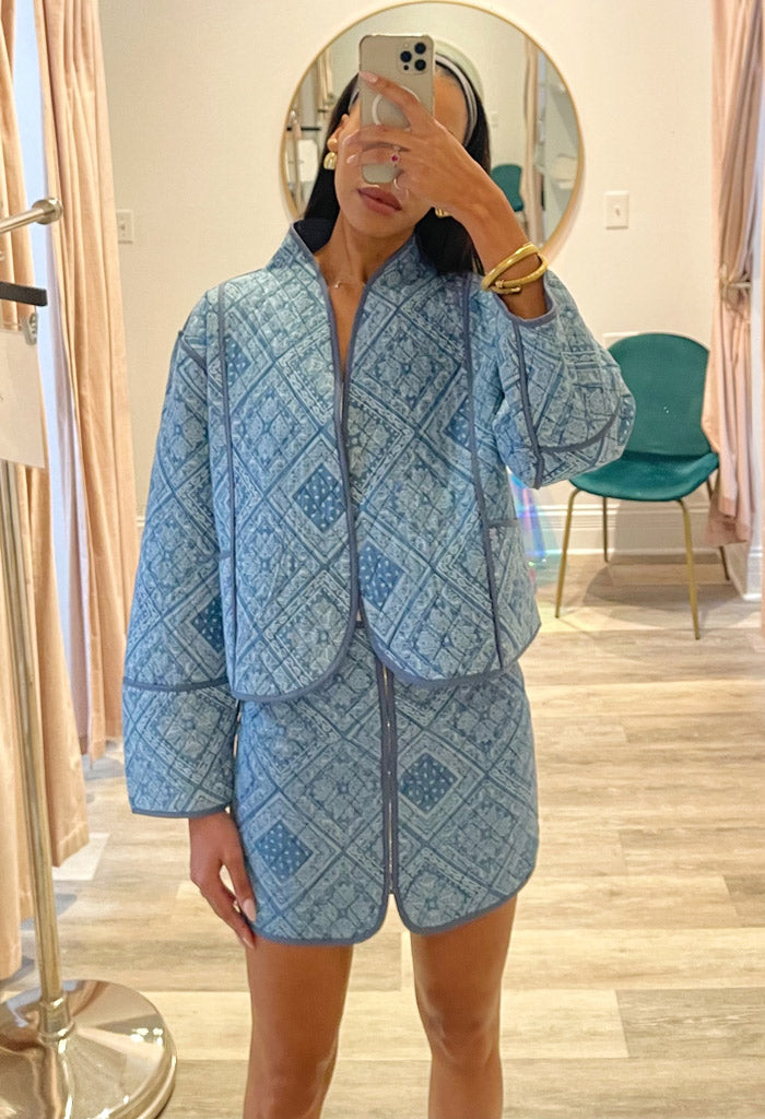 andmary Mary quilting jacket & skirt andmary Mary quilting skirt Black