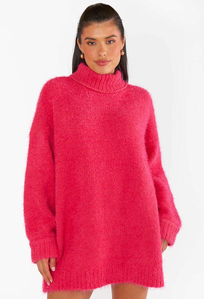 Timmy Tunic Sweater-Pink Rose Knit