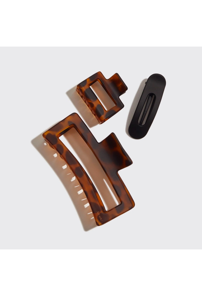 Kitsch Recycled Plastic Assorted Claw Clips-Rectangles