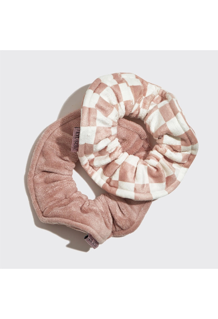 Kitsch Microfiber Quick-Dry Scrunchie 2pc-Terracotta Checker