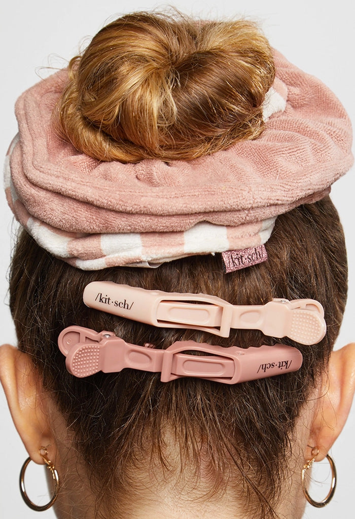 Kitsch Microfiber Quick-Dry Scrunchie 2pc-Terracotta Checker