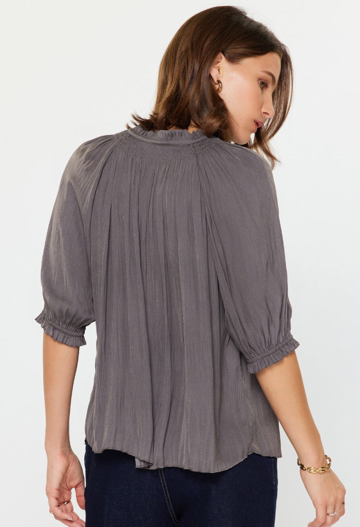 KK Bloom Bella Blouse-Charcoal