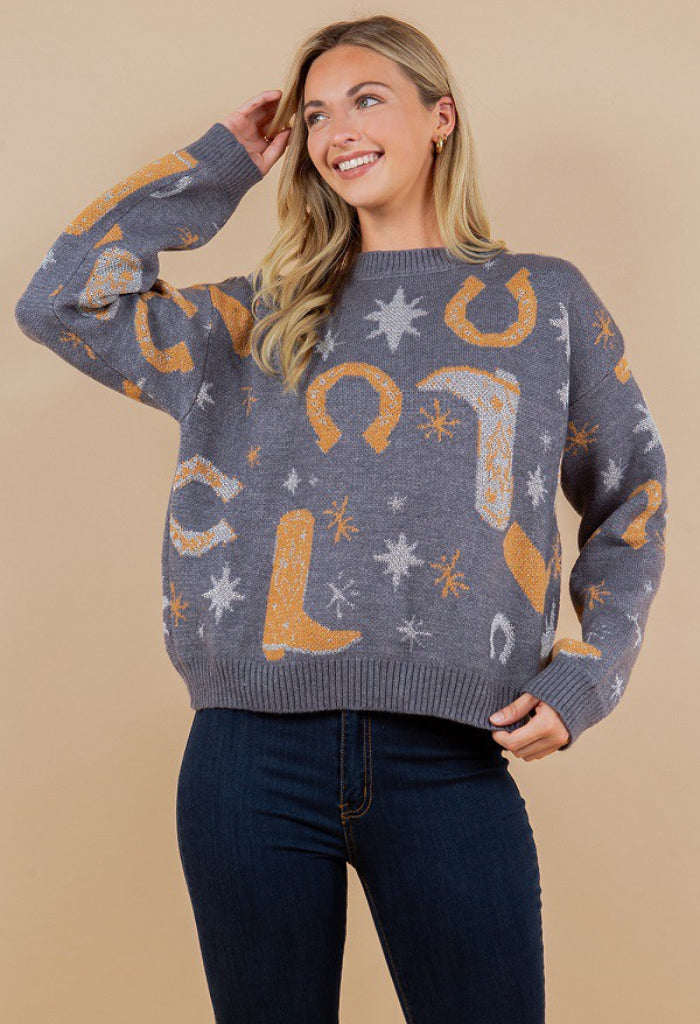 KK Bloom Midnight Cowgirl Sweater