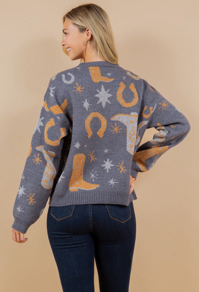 KK Bloom Midnight Cowgirl Sweater