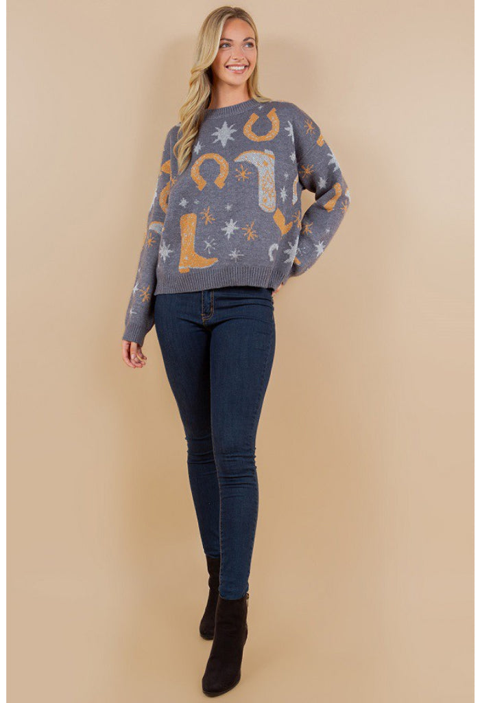 KK Bloom Midnight Cowgirl Sweater