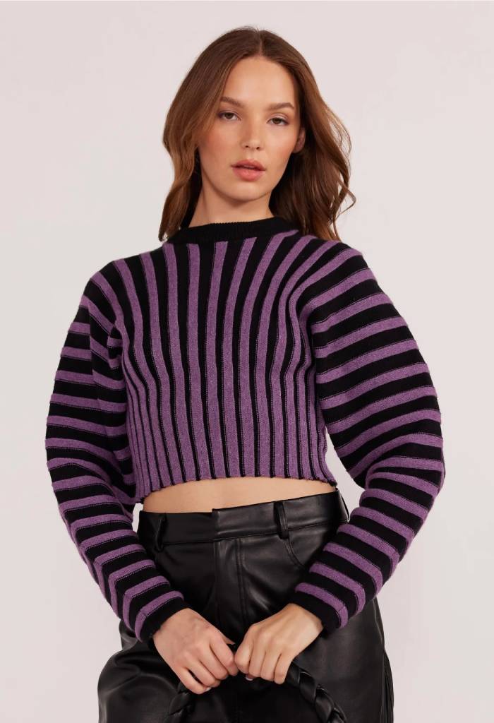 Minkpink Layla Sculpted 3D Rib Sweater-Purple