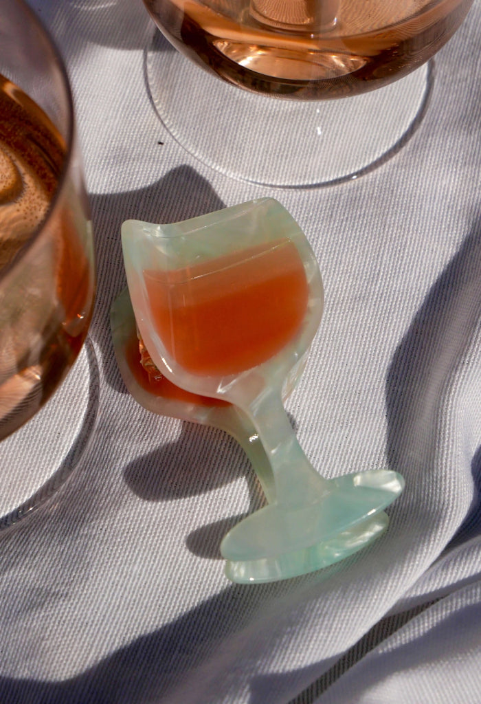 KK Bloom Rose Wine Glass Hair Clip
