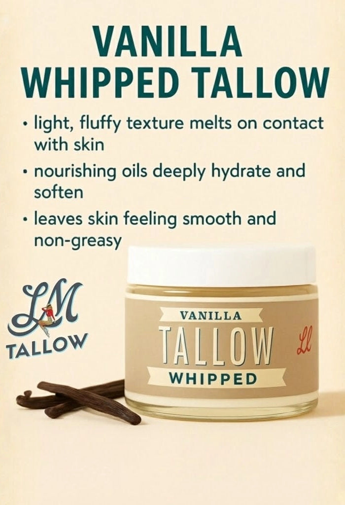 Lady May Tallow Vanilla Whipped Tallow Moisturizer 2oz