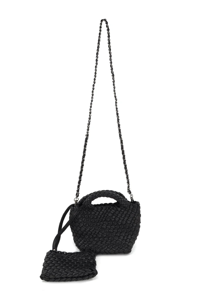 KK Bloom Braided Clutch-Black