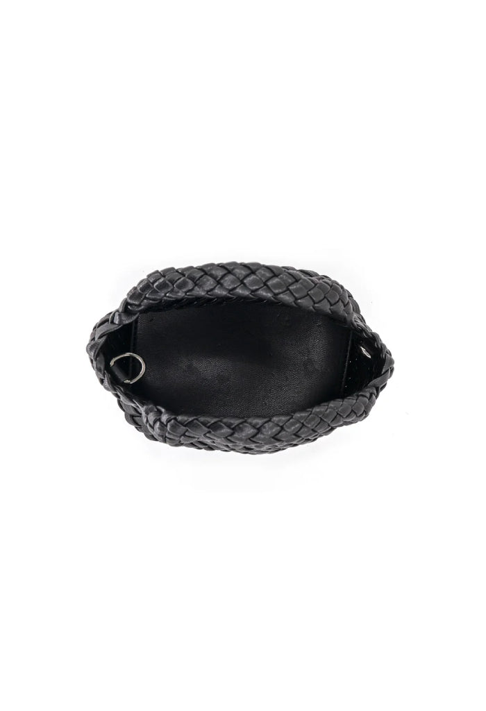 KK Bloom Braided Clutch-Black