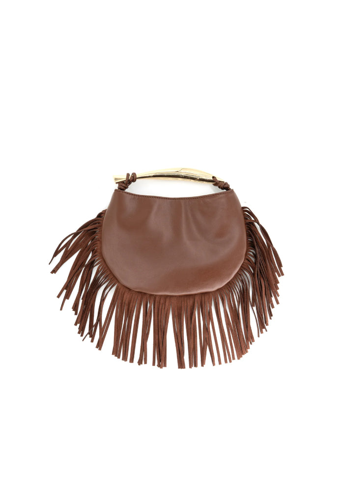 KK Bloom Fringed Bag-Chocolate