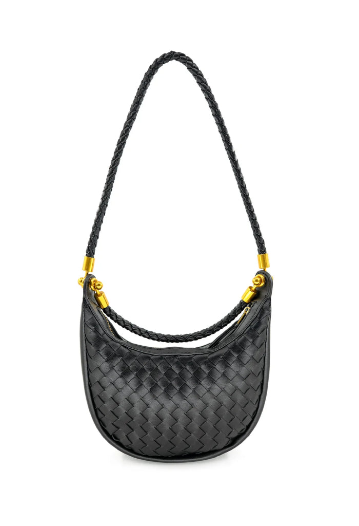 KK Bloom Woven Hobo Bag-Black