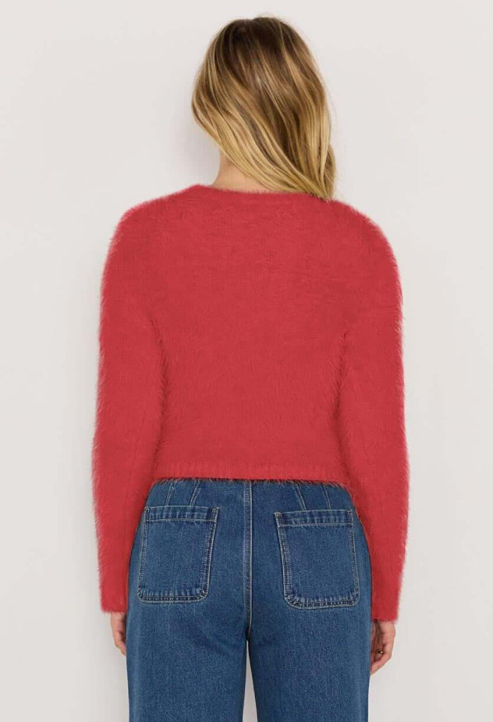 Minkpink Irena Fluffy Sweater-Red