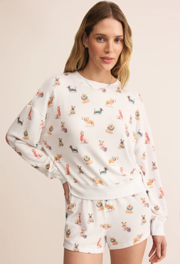 Z Supply Cozy Up Pup Long Sleeve Top