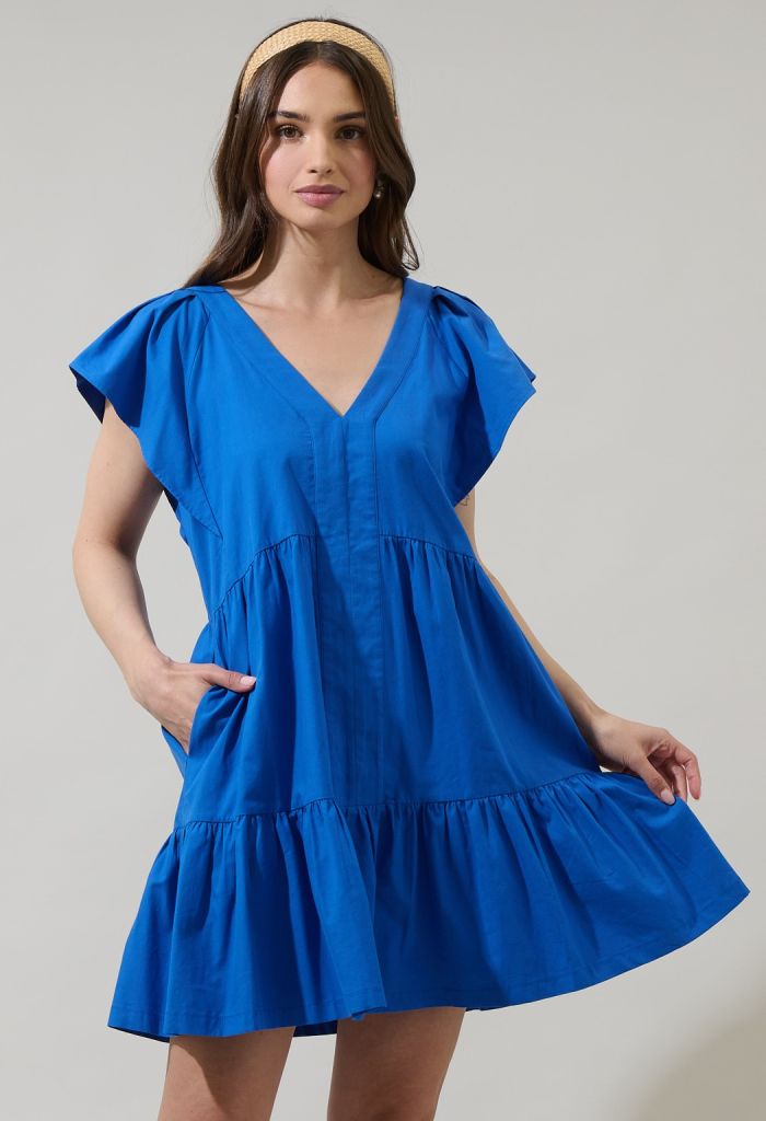 KK Bloom Sabrina Shift Dress-Cobalt