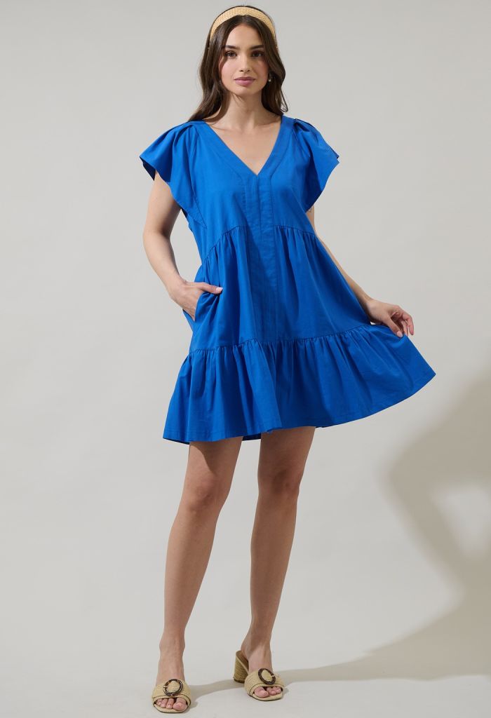 KK Bloom Sabrina Shift Dress-Cobalt