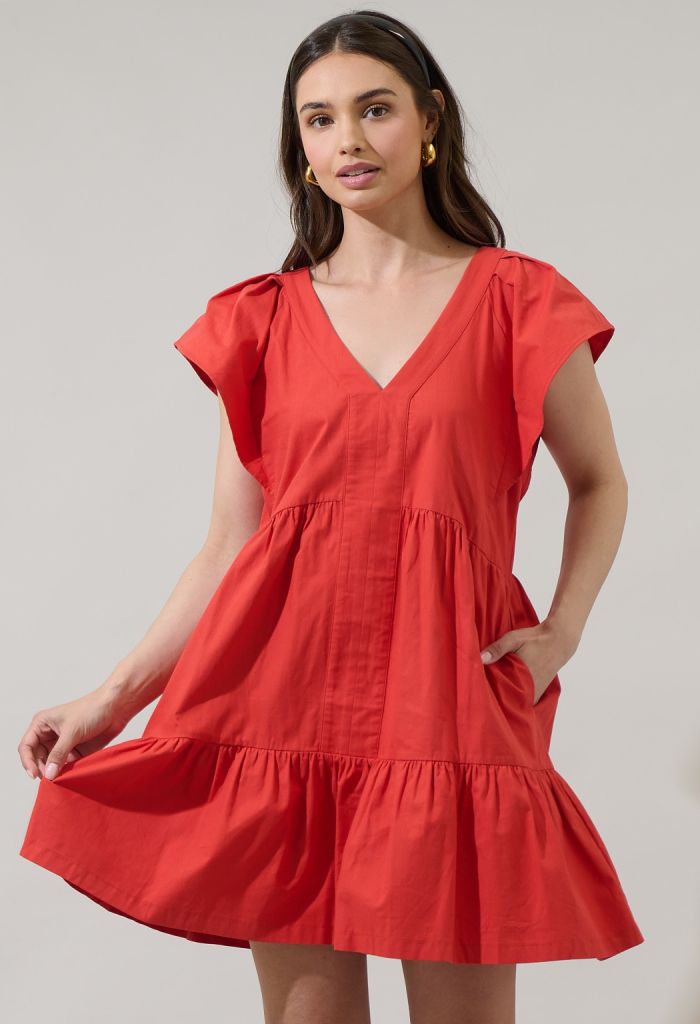 KK Bloom Sabrina Dress-Red