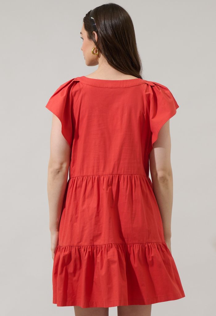 KK Bloom Sabrina Dress-Red