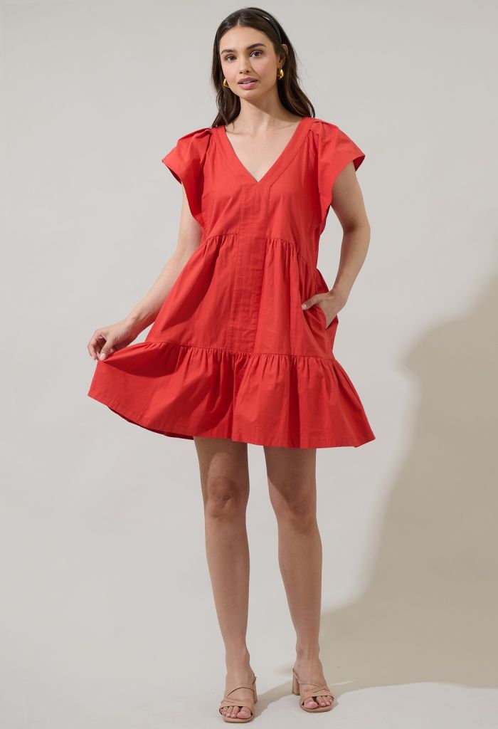 KK Bloom Sabrina Dress-Red