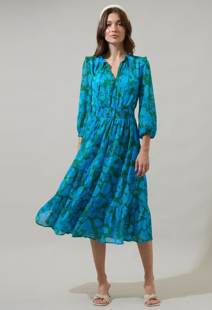 KK Bloom Kelly Maxi Dress-Teal