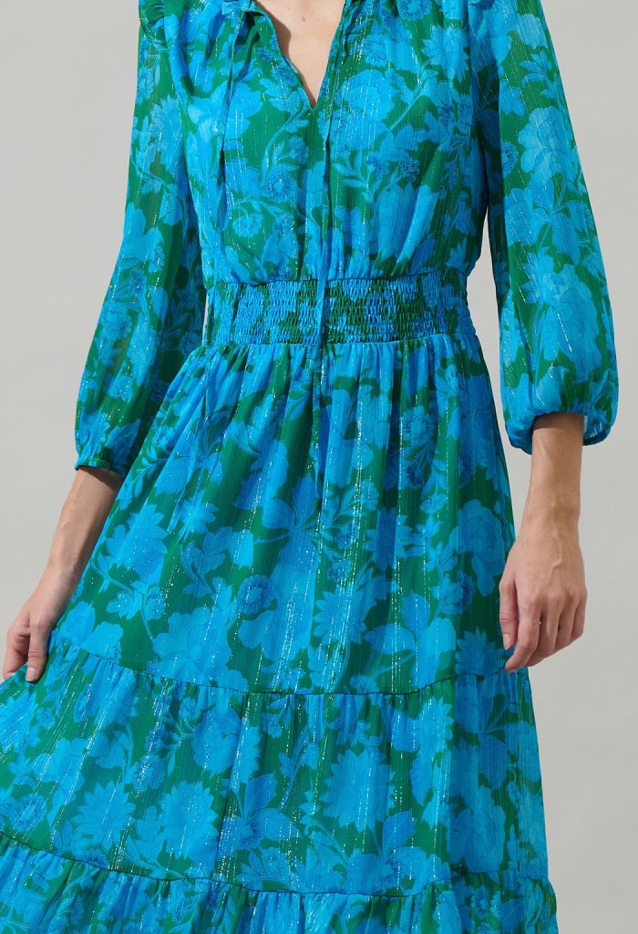 KK Bloom Kelly Maxi Dress-Teal