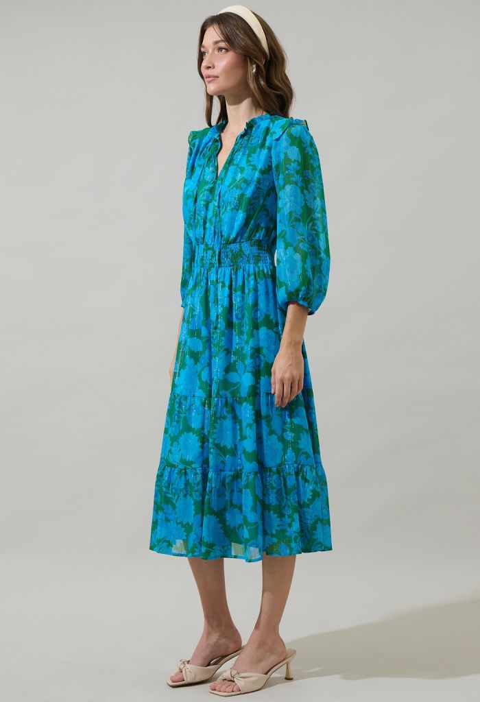 KK Bloom Kelly Maxi Dress-Teal