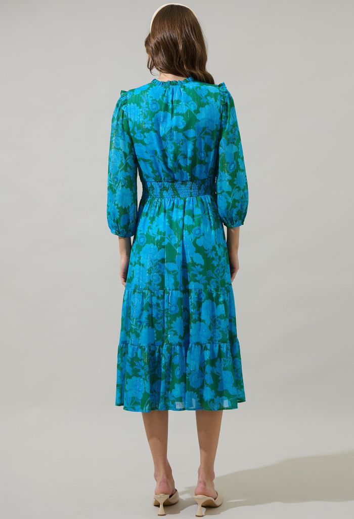 KK Bloom Kelly Maxi Dress-Teal