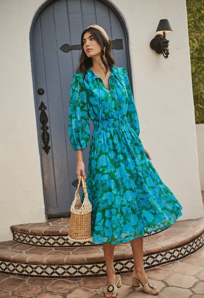 KK Bloom Kelly Maxi Dress-Teal